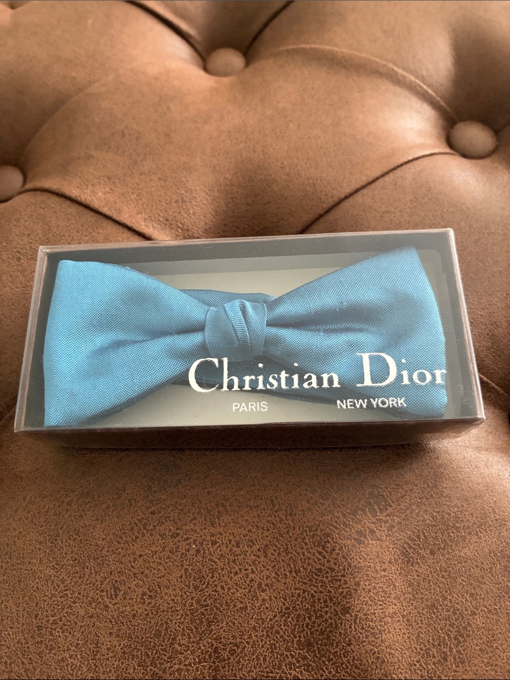 Christian Dior Men's Blue Silk Bow Tie